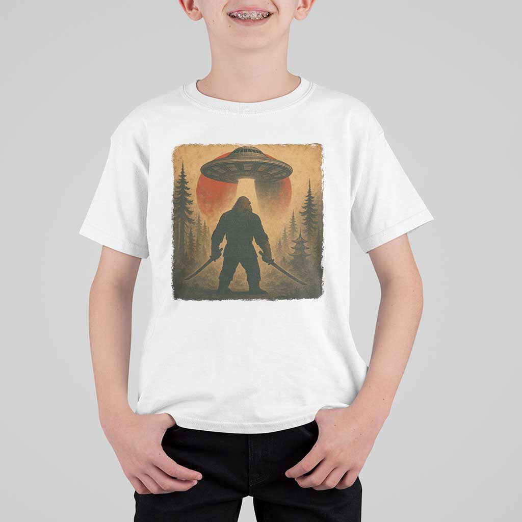 Samurai Bigfoot T Shirt For Kid Japanese Vintage Ukiyoe Style - Wonder Print Shop