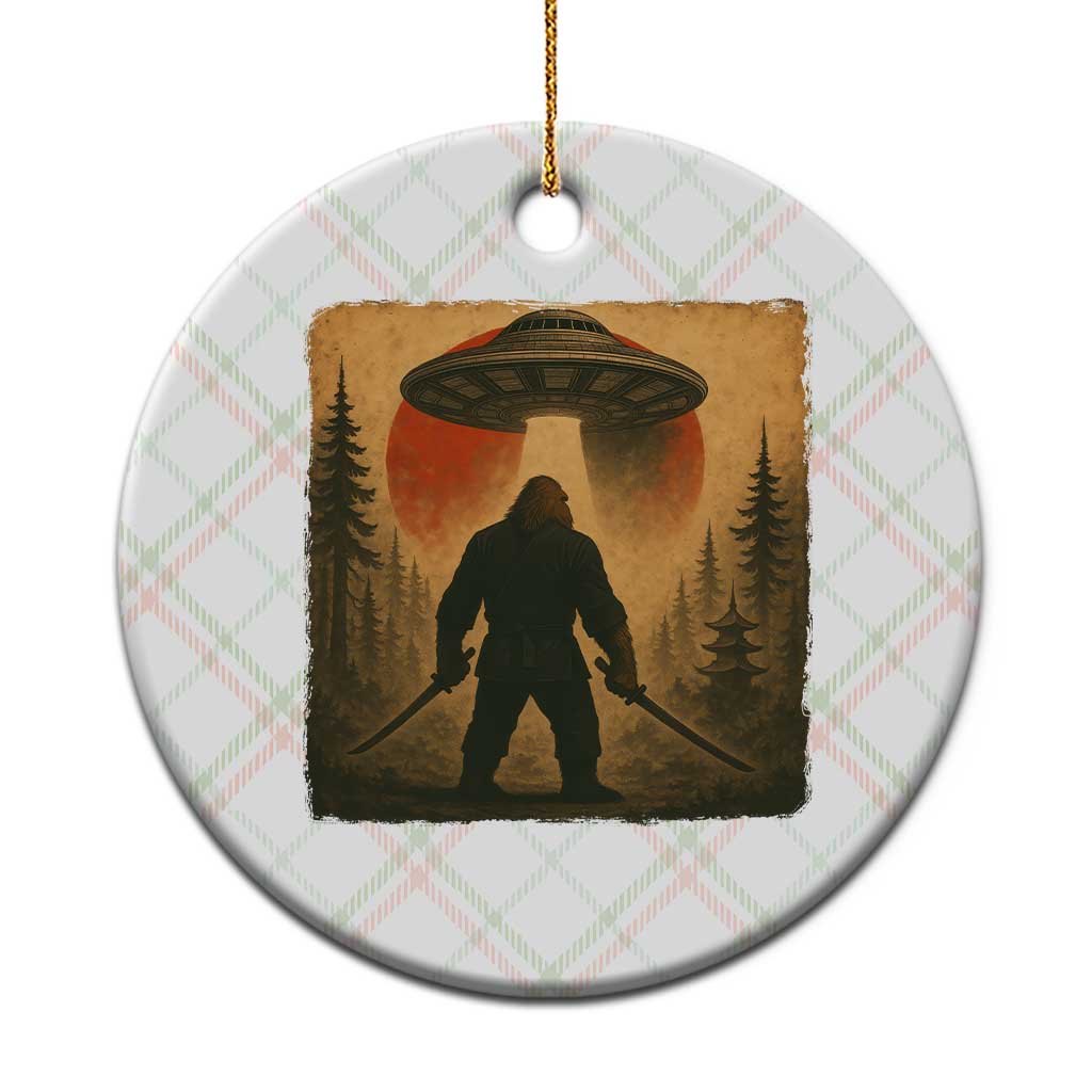 Samurai Bigfoot Ceramic Ornament Japanese Vintage Ukiyoe Style - Wonder Print Shop