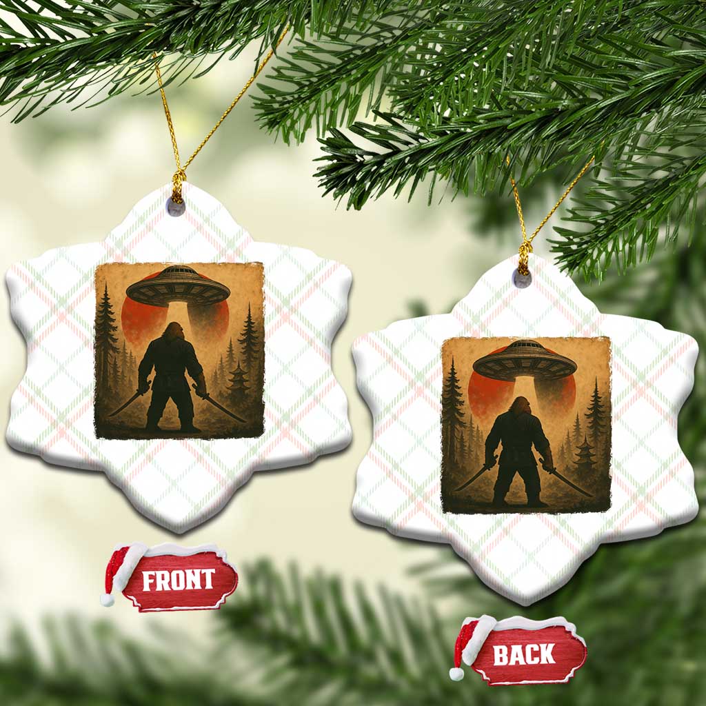 Samurai Bigfoot Ceramic Ornament Japanese Vintage Ukiyoe Style - Wonder Print Shop