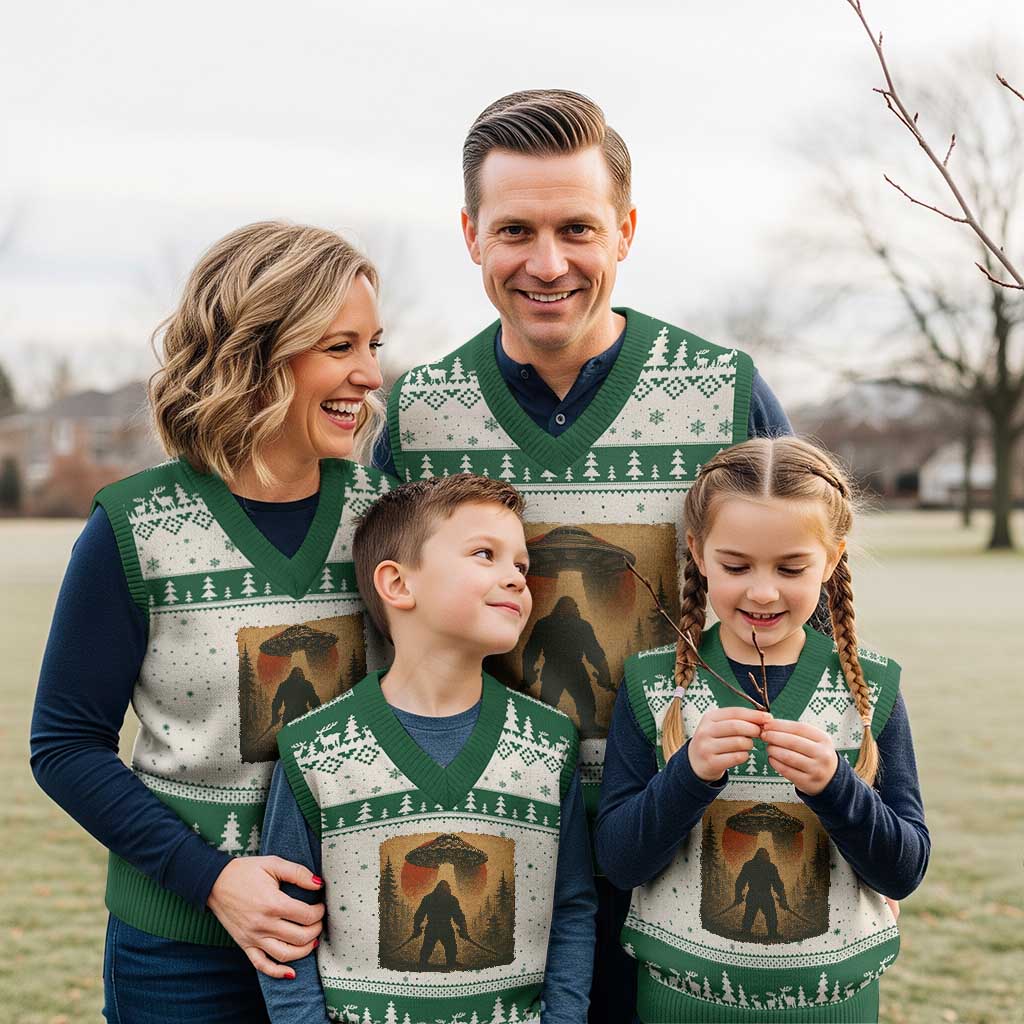 Samurai Bigfoot V-Neck Knit Sweater Vest Japanese Vintage Ukiyoe Style - Wonder Print Shop