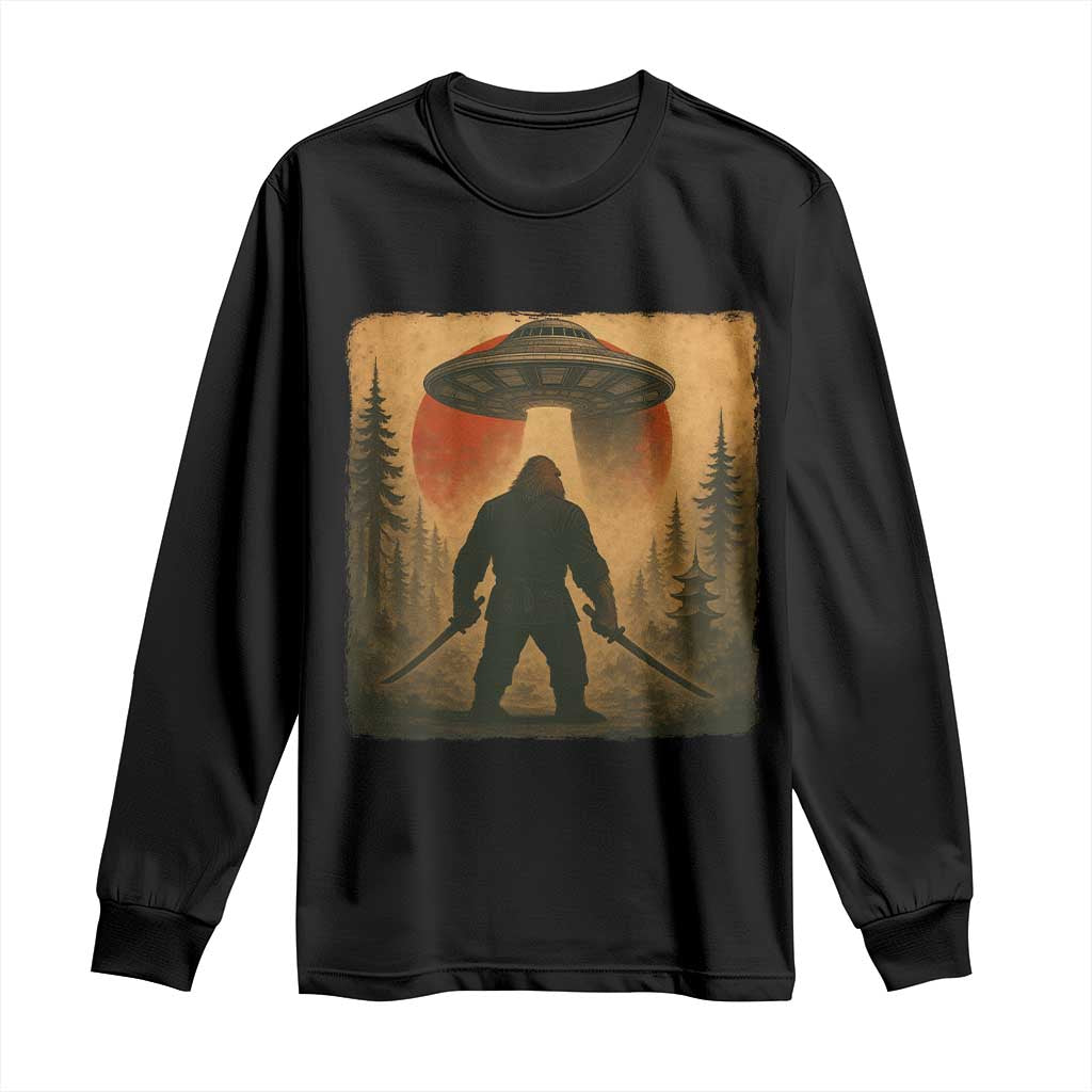 Samurai Bigfoot Long Sleeve Shirt Japanese Vintage Ukiyoe Style - Wonder Print Shop