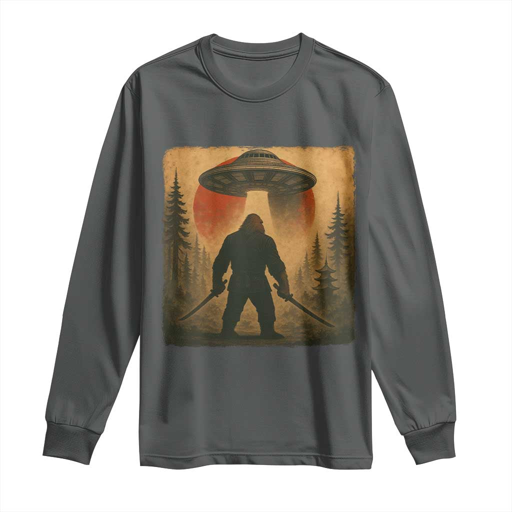 Samurai Bigfoot Long Sleeve Shirt Japanese Vintage Ukiyoe Style - Wonder Print Shop