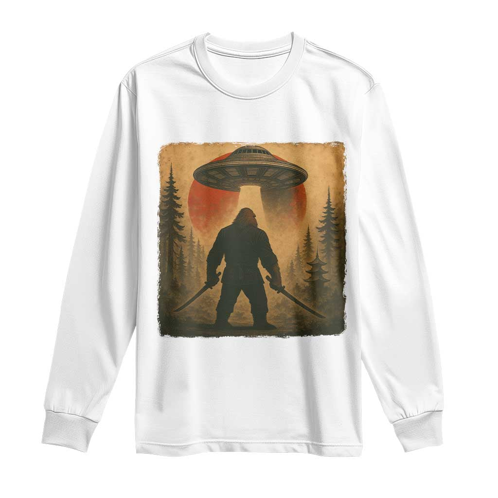 Samurai Bigfoot Long Sleeve Shirt Japanese Vintage Ukiyoe Style - Wonder Print Shop