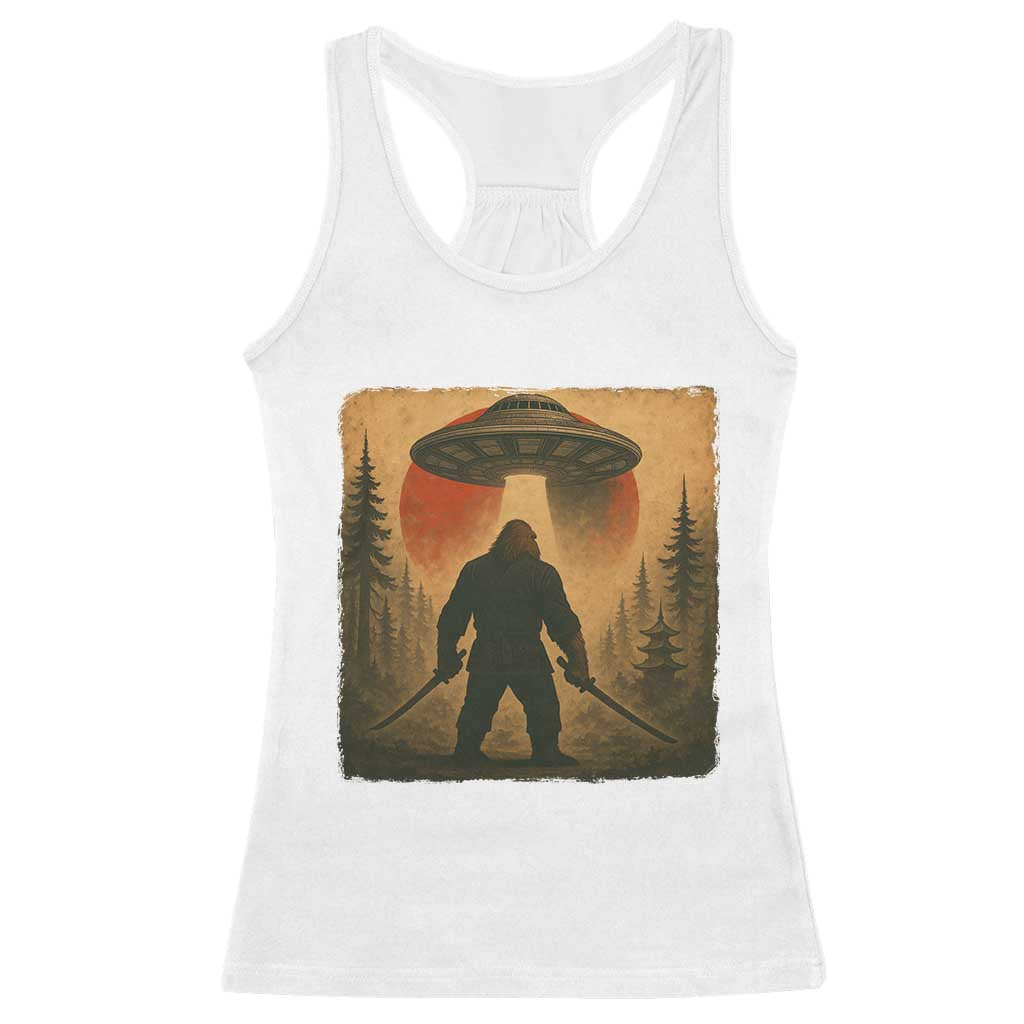 Samurai Bigfoot Racerback Tank Top Japanese Vintage Ukiyoe Style - Wonder Print Shop