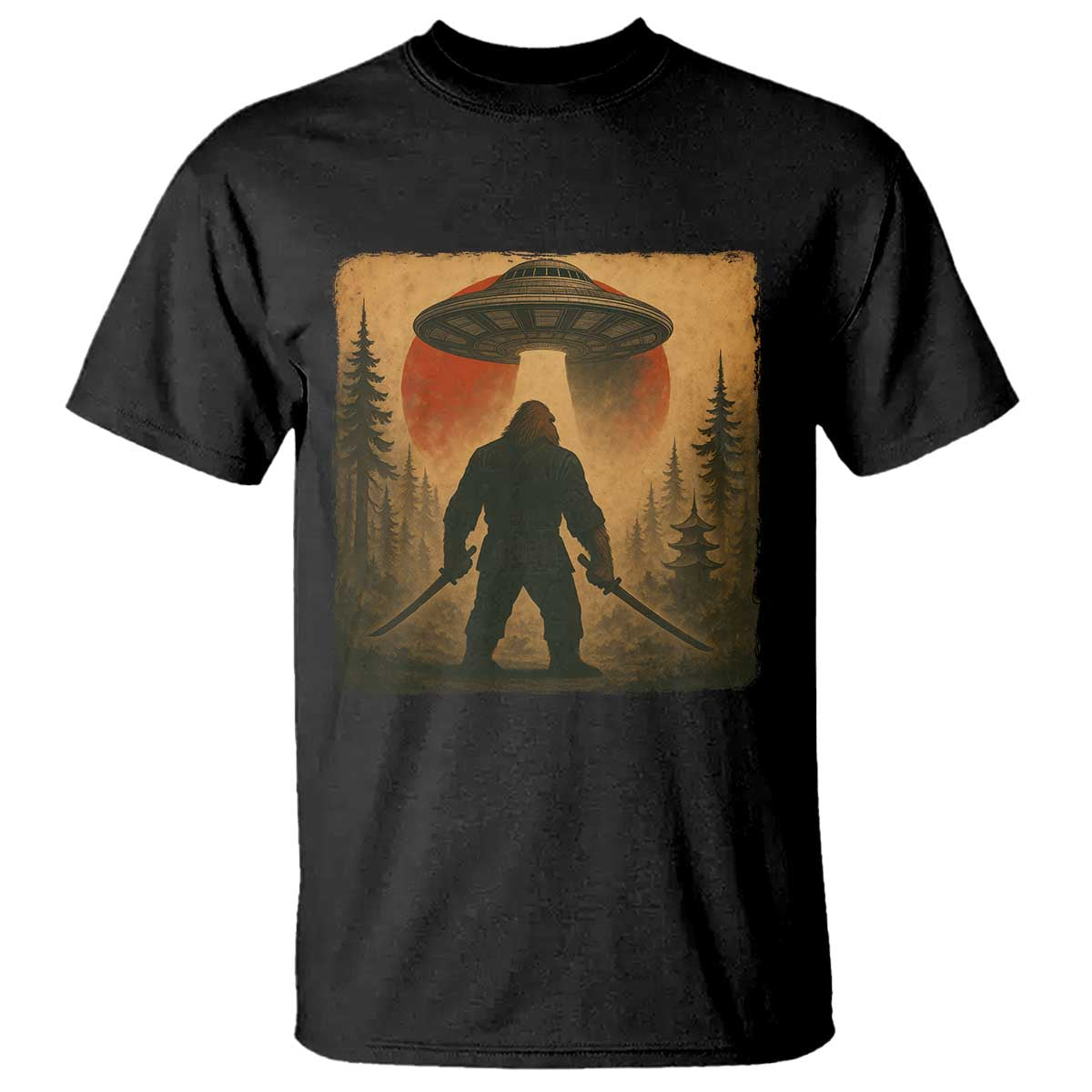 Samurai Bigfoot T Shirt Japanese Vintage Ukiyoe Style - Wonder Print Shop
