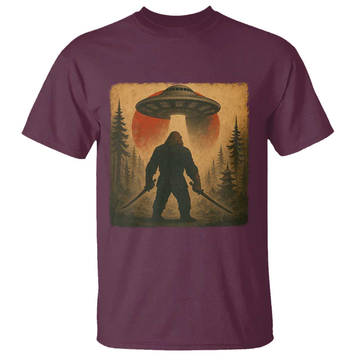 Samurai Bigfoot T Shirt Japanese Vintage Ukiyoe Style - Wonder Print Shop