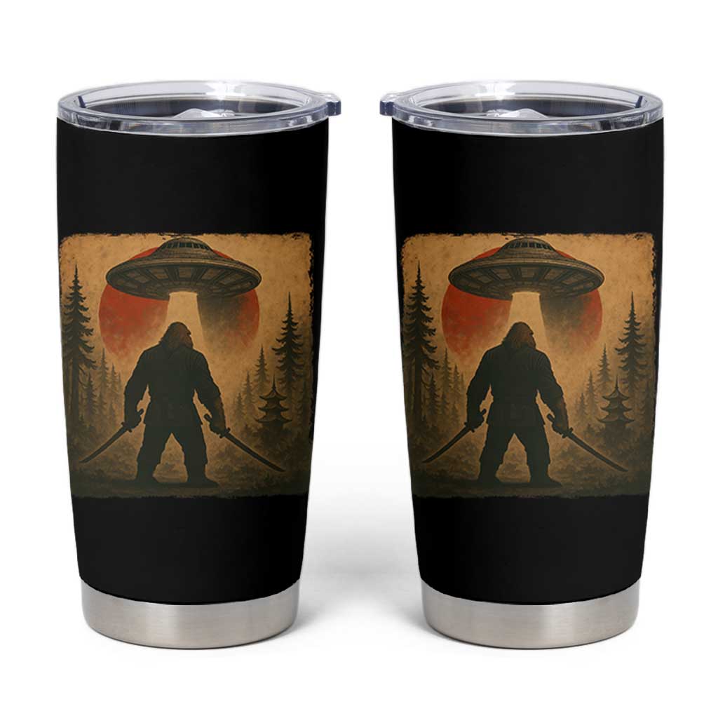 Samurai Bigfoot Tumbler Cup Japanese Vintage Ukiyoe Style