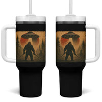 Samurai Bigfoot Tumbler With Handle Japanese Vintage Ukiyoe Style