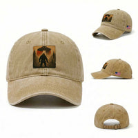 Samurai Bigfoot Washed Cotton Baseball Cap Japanese Vintage Ukiyoe Style