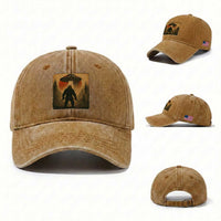 Samurai Bigfoot Washed Cotton Baseball Cap Japanese Vintage Ukiyoe Style