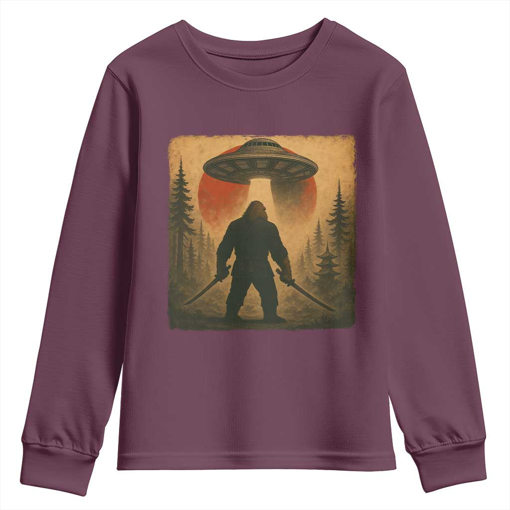 Samurai Bigfoot Youth Sweatshirt Japanese Vintage Ukiyoe Style - Wonder Print Shop