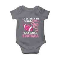 In October We Wear Pink And Watch Football Baby Onesie Breast Cancer Awareness Gift - Wonder Print Shop