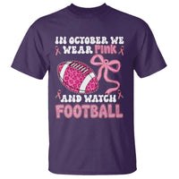 In October We Wear Pink And Watch Football T Shirt Breast Cancer Awareness Gift - Wonder Print Shop