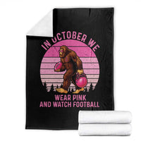 In October We Wear Pink Football Throw Blanket Support Breast Cancer Awareness - Wonder Print Shop