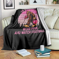 In October We Wear Pink Football Throw Blanket Support Breast Cancer Awareness - Wonder Print Shop