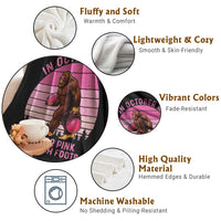 In October We Wear Pink Football Throw Blanket Support Breast Cancer Awareness - Wonder Print Shop