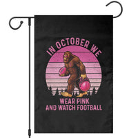 In October We Wear Pink Football Garden Flag Support Breast Cancer Awareness - Wonder Print Shop