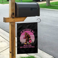 In October We Wear Pink Football Garden Flag Support Breast Cancer Awareness - Wonder Print Shop