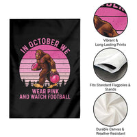 In October We Wear Pink Football Garden Flag Support Breast Cancer Awareness - Wonder Print Shop
