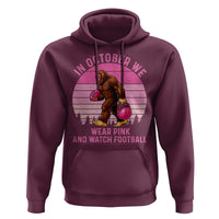 In October We Wear Pink Football Hoodie Support Breast Cancer Awareness - Wonder Print Shop