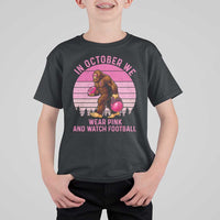 In October We Wear Pink Football T Shirt For Kid Support Breast Cancer Awareness - Wonder Print Shop