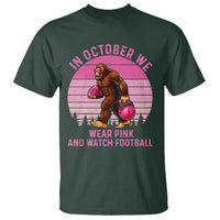 In October We Wear Pink Football T Shirt Support Breast Cancer Awareness - Wonder Print Shop