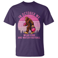 In October We Wear Pink Football T Shirt Support Breast Cancer Awareness - Wonder Print Shop