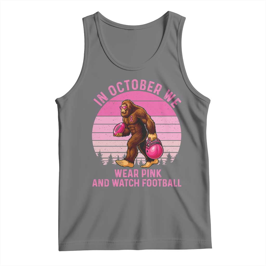 In October We Wear Pink Football Tank Top Support Breast Cancer Awareness - Wonder Print Shop