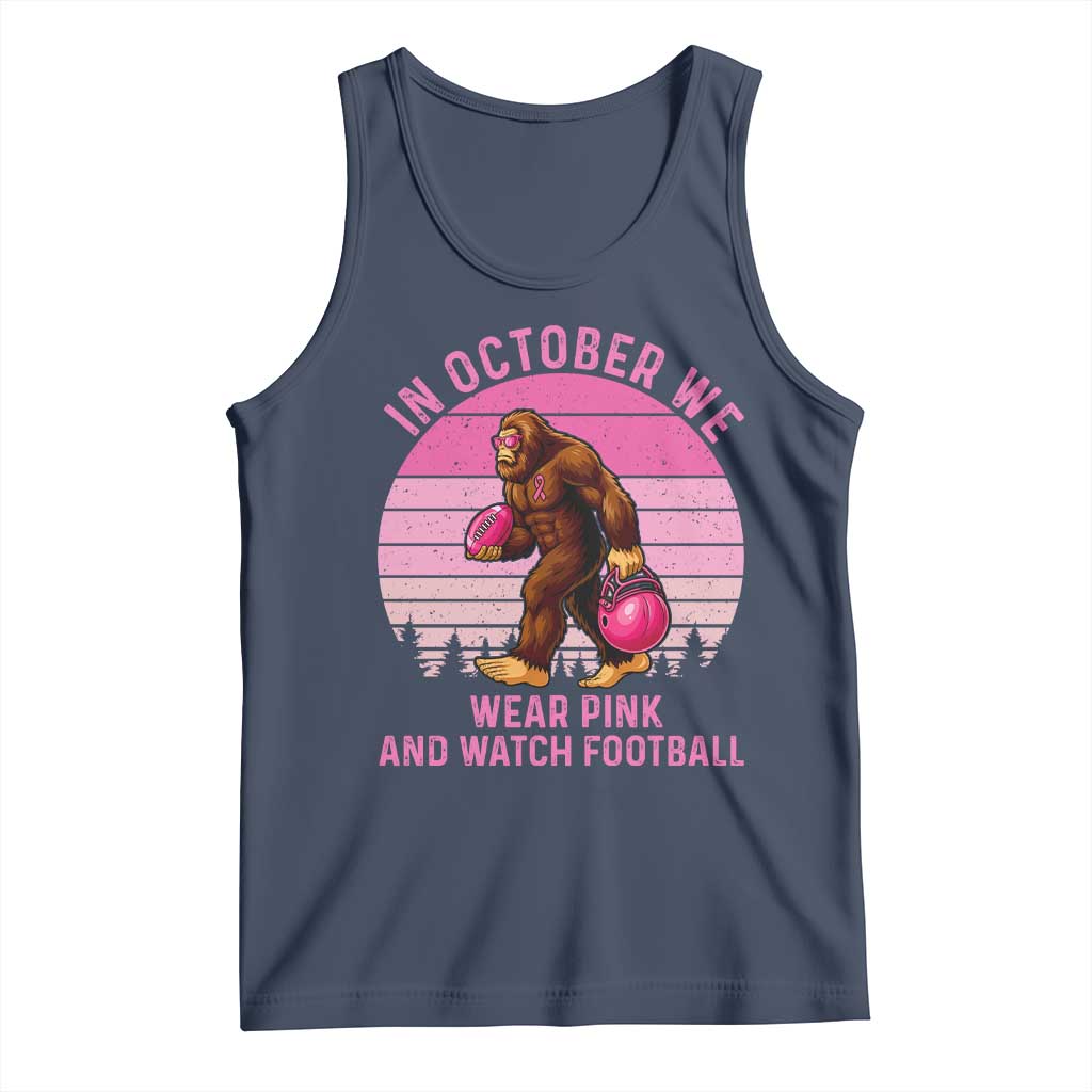 In October We Wear Pink Football Tank Top Support Breast Cancer Awareness - Wonder Print Shop