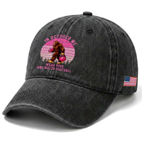 In October We Wear Pink Football Washed Cotton Baseball Cap Support Breast Cancer Awareness