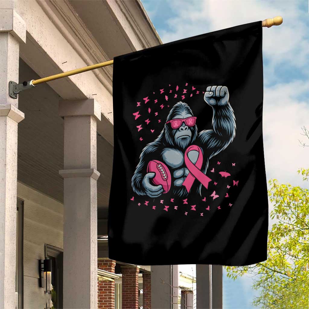 Funny Bigfoot Football Garden Flag Breast Cancer Awareness Gift - Wonder Print Shop