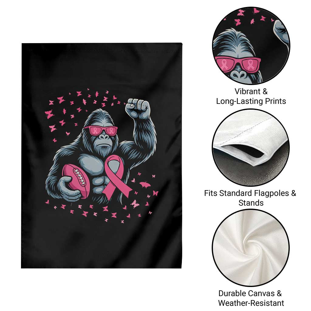 Funny Bigfoot Football Garden Flag Breast Cancer Awareness Gift - Wonder Print Shop