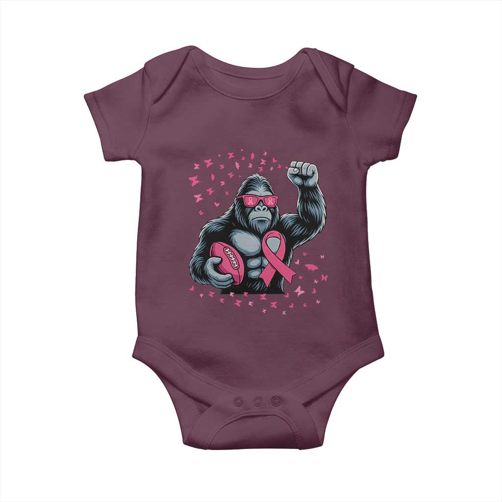 Funny Bigfoot Football Baby Onesie Breast Cancer Awareness Gift - Wonder Print Shop