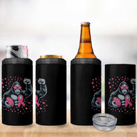 Funny Bigfoot Football 4 in 1 Can Cooler Tumbler Breast Cancer Awareness Gift