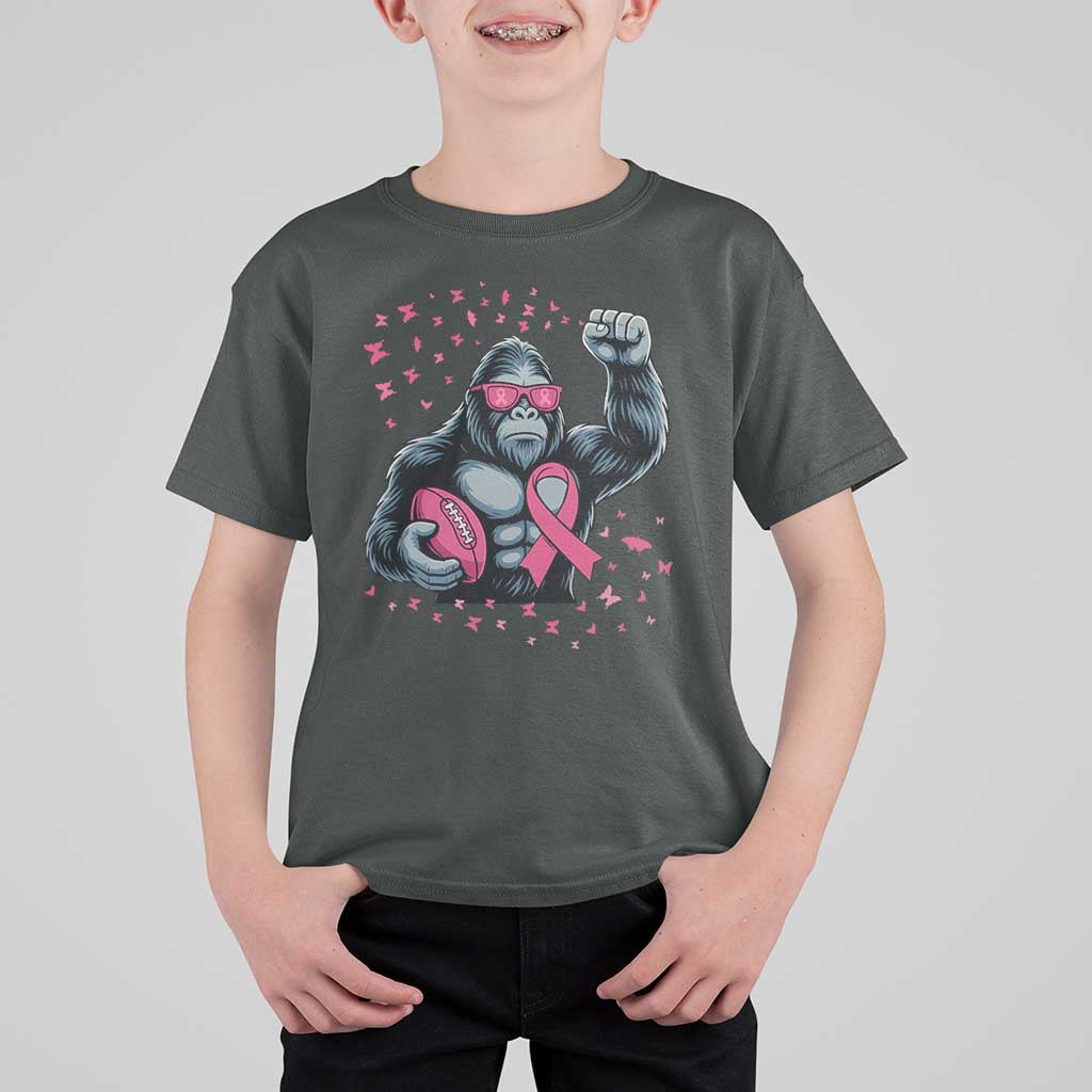 Funny Bigfoot Football T Shirt For Kid Breast Cancer Awareness Gift - Wonder Print Shop