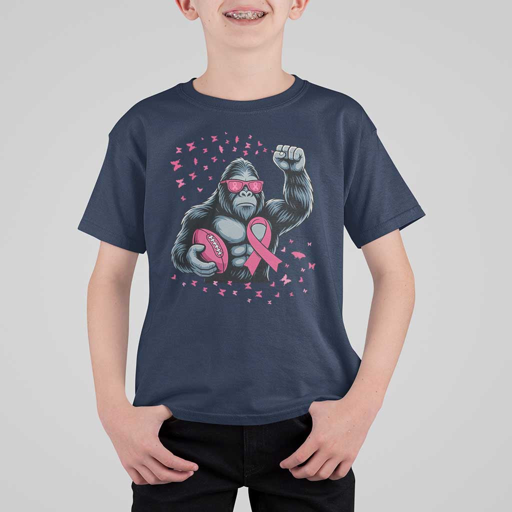 Funny Bigfoot Football T Shirt For Kid Breast Cancer Awareness Gift - Wonder Print Shop