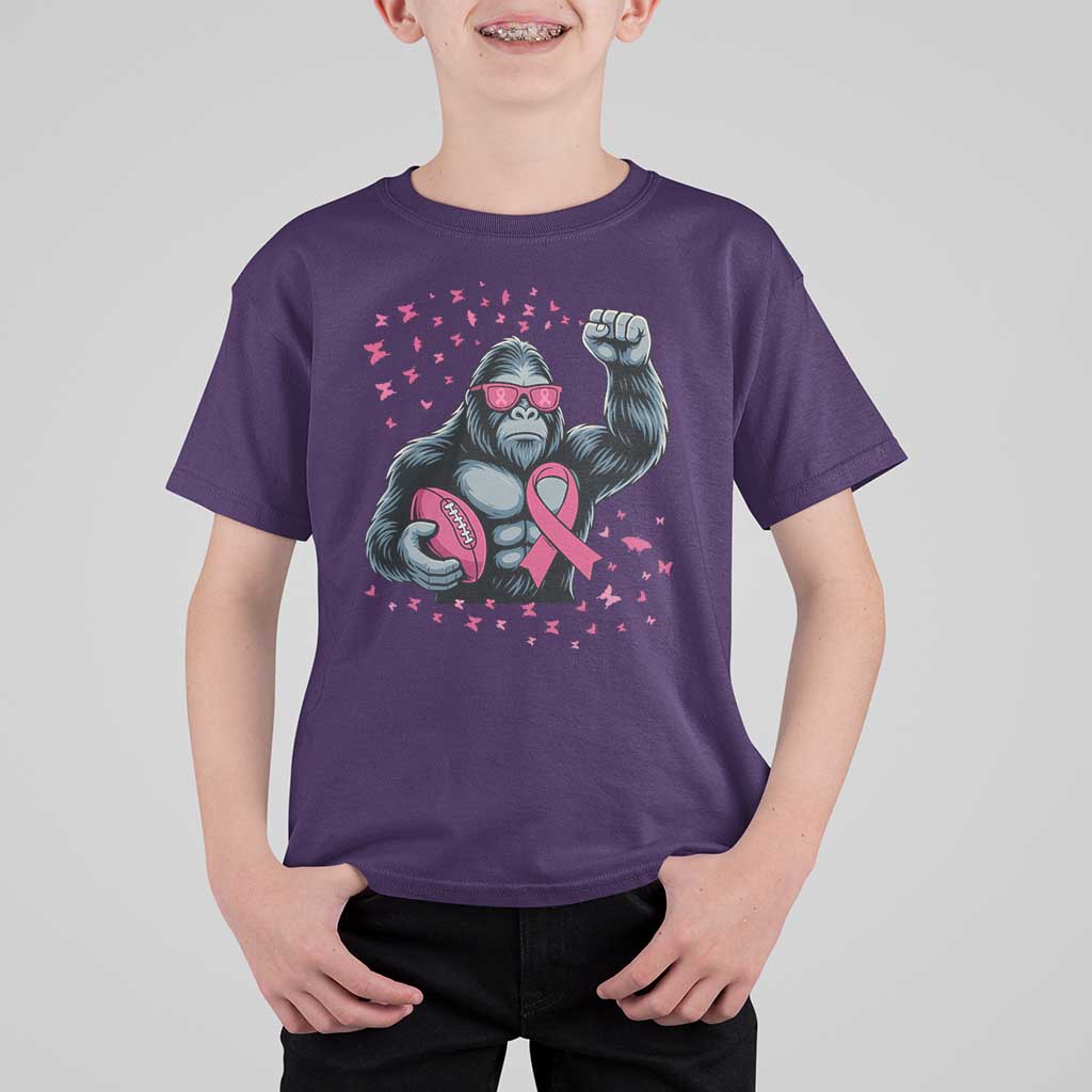 Funny Bigfoot Football T Shirt For Kid Breast Cancer Awareness Gift - Wonder Print Shop