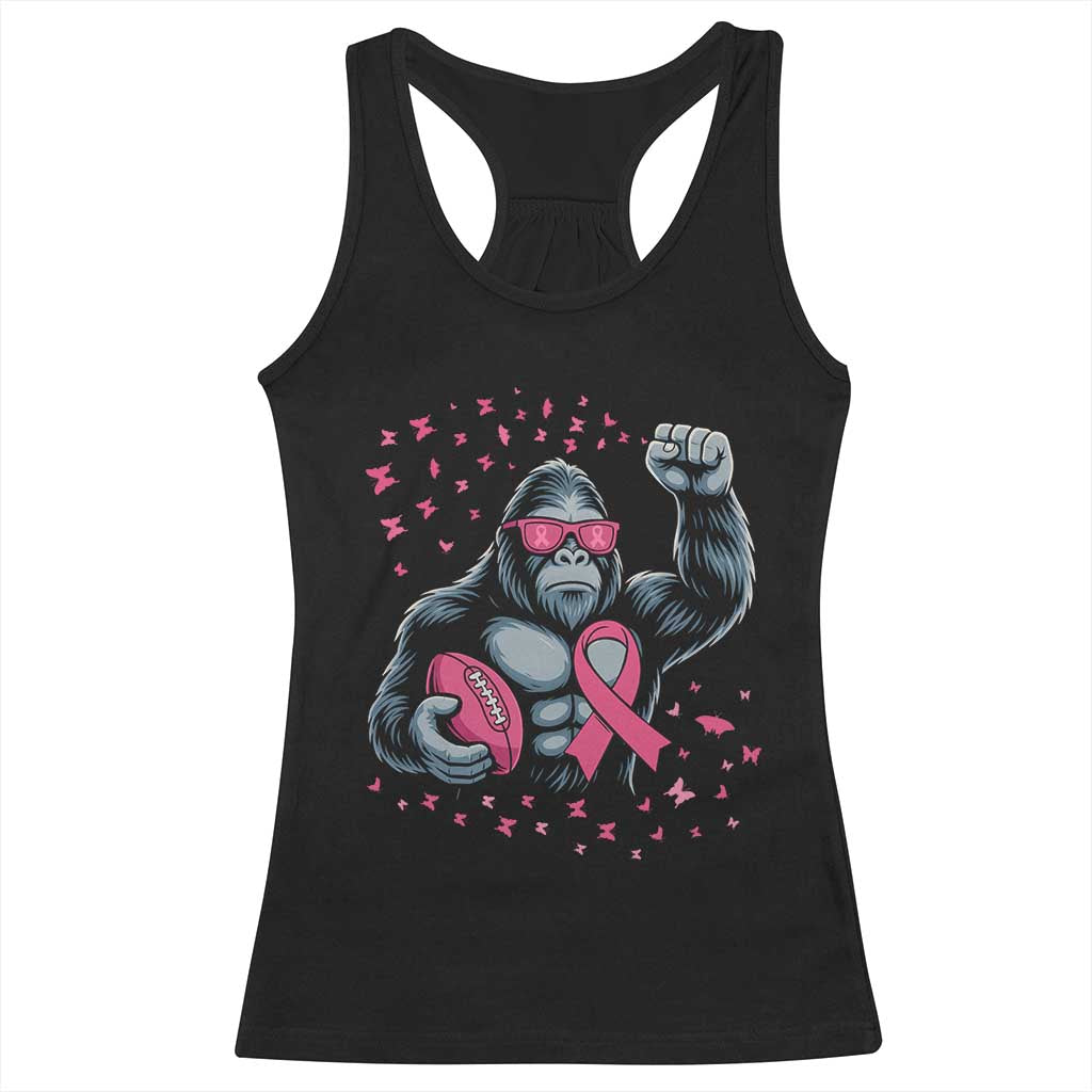 Funny Bigfoot Football Racerback Tank Top Breast Cancer Awareness Gift - Wonder Print Shop