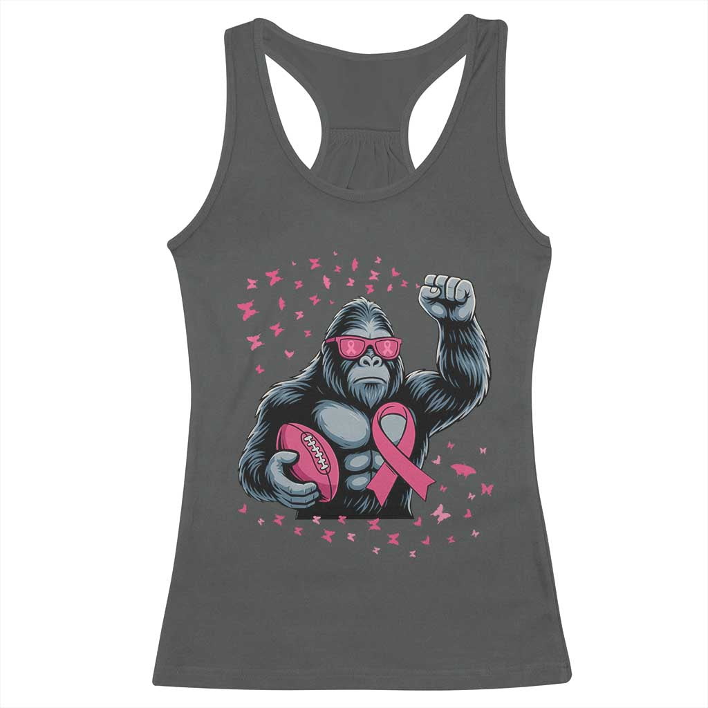Funny Bigfoot Football Racerback Tank Top Breast Cancer Awareness Gift - Wonder Print Shop