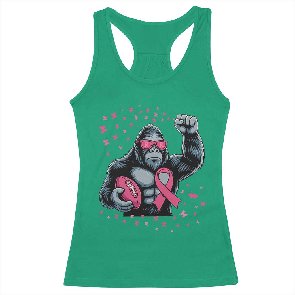 Funny Bigfoot Football Racerback Tank Top Breast Cancer Awareness Gift - Wonder Print Shop