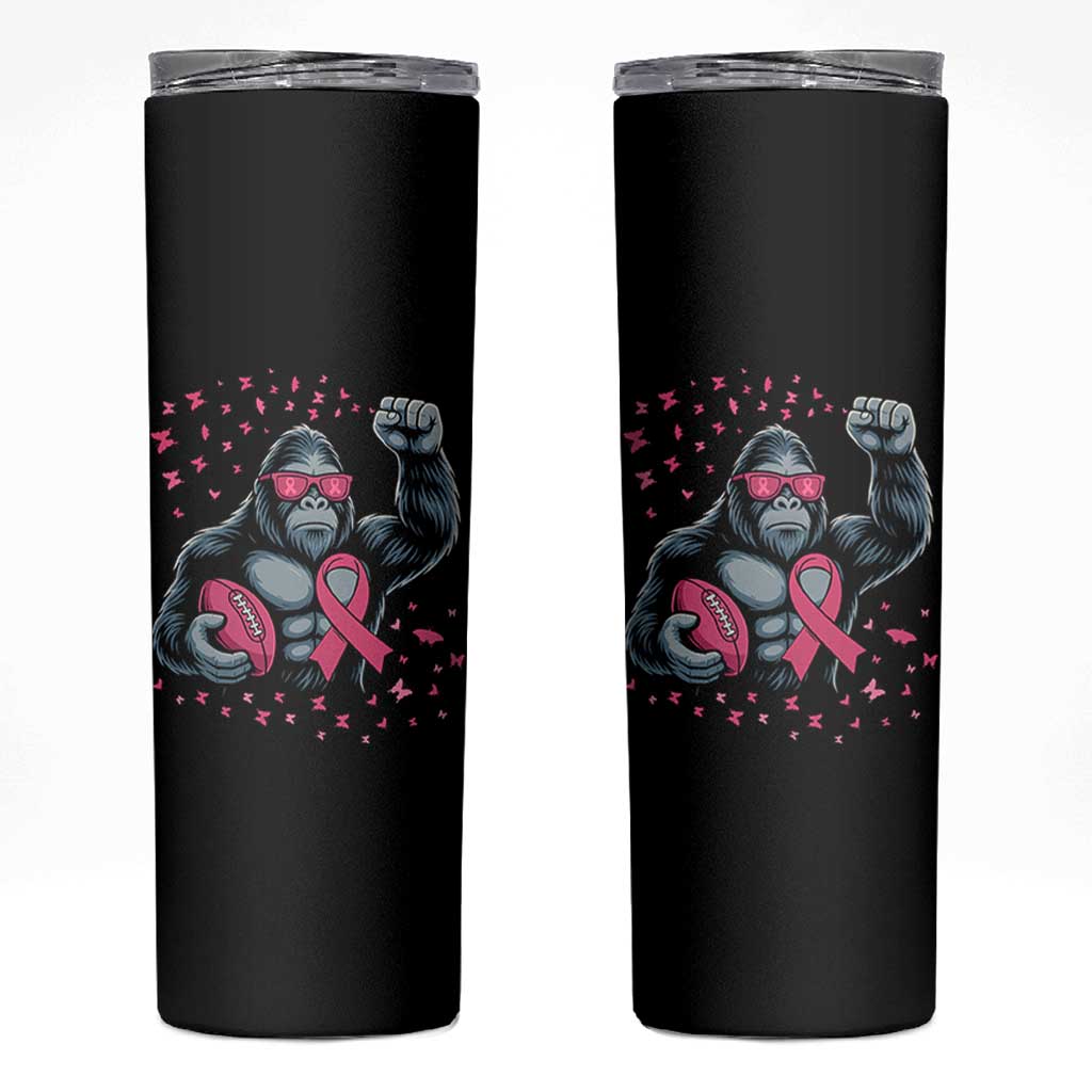 Funny Bigfoot Football Skinny Tumbler Breast Cancer Awareness Gift