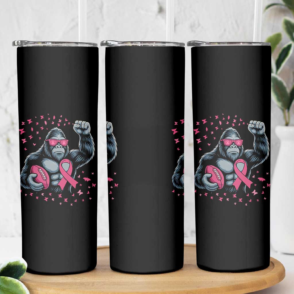 Funny Bigfoot Football Skinny Tumbler Breast Cancer Awareness Gift
