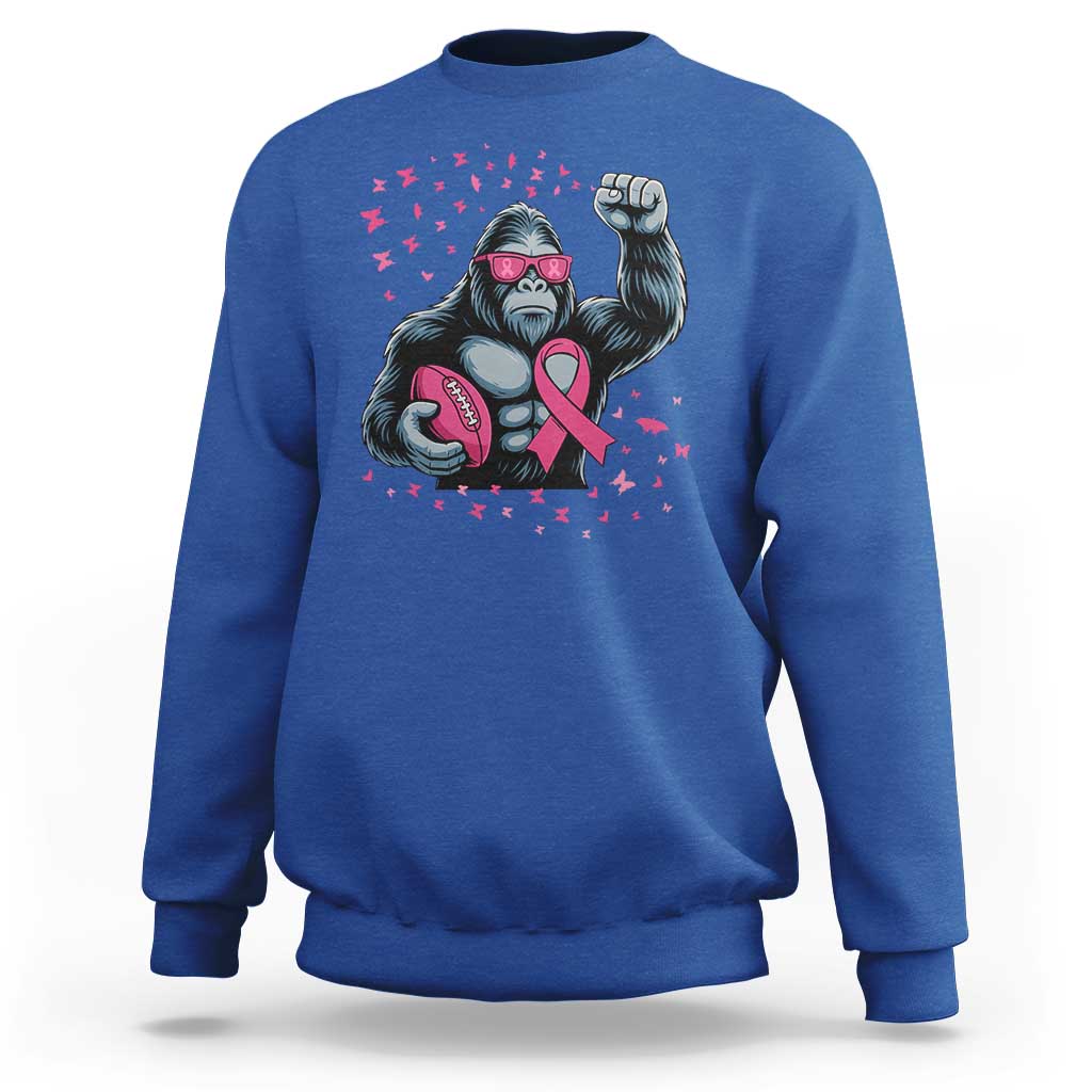 Funny Bigfoot Football Sweatshirt Breast Cancer Awareness Gift - Wonder Print Shop