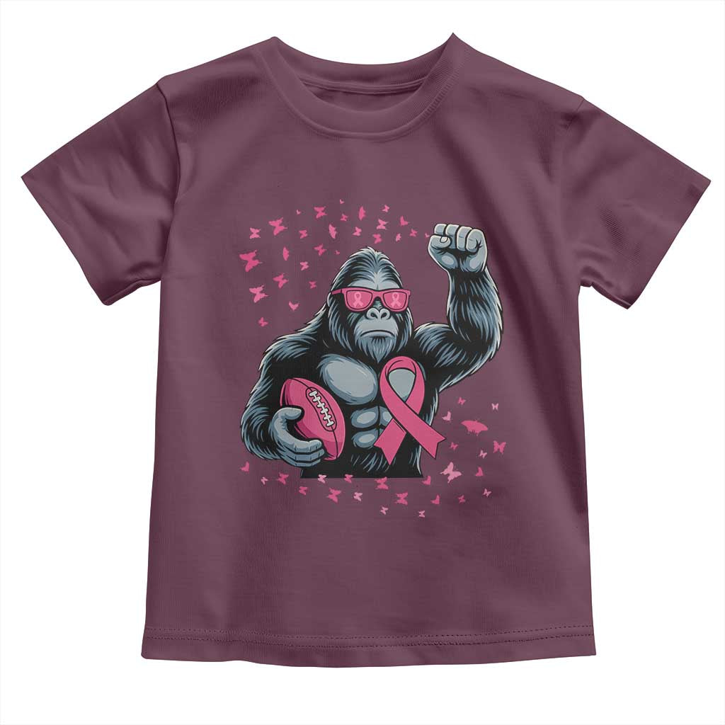 Funny Bigfoot Football Toddler T Shirt Breast Cancer Awareness Gift - Wonder Print Shop