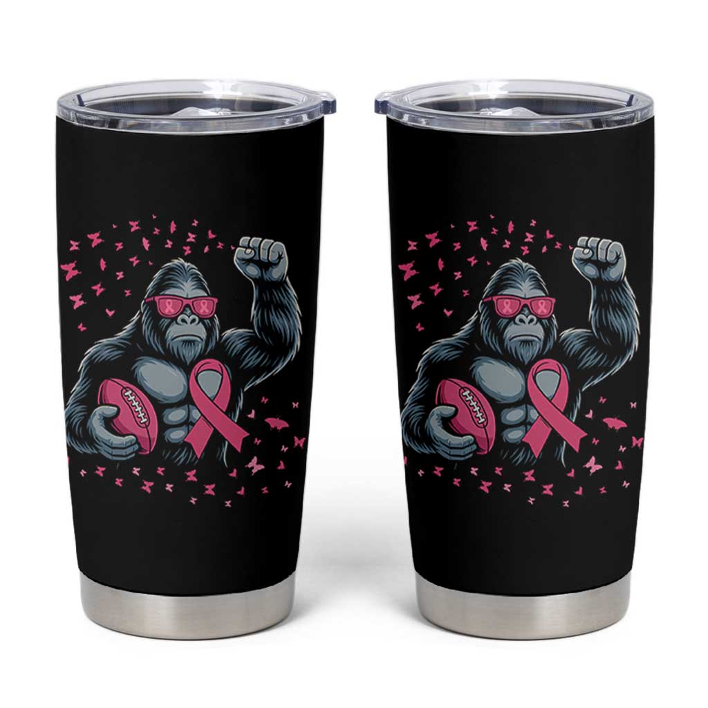 Funny Bigfoot Football Tumbler Cup Breast Cancer Awareness Gift