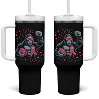 Funny Bigfoot Football Tumbler With Handle Breast Cancer Awareness Gift