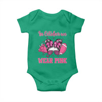 In October We Wear Pink Football Baby Onesie Funny Football Awareness Gift - Wonder Print Shop
