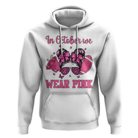 In October We Wear Pink Football Hoodie Funny Football Awareness Gift - Wonder Print Shop
