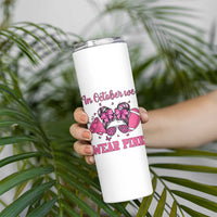 In October We Wear Pink Football Skinny Tumbler Funny Football Awareness Gift