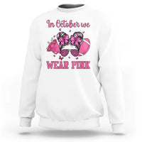 In October We Wear Pink Football Sweatshirt Funny Football Awareness Gift - Wonder Print Shop